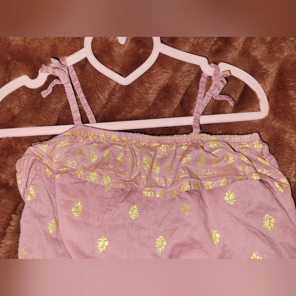 Baby Bgosh Pink W/ Golden Flowers Romper & Orange Dress White Daisys